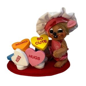 Annalee Conversation Chef Hearts Mouse Felt Figure New Valentine